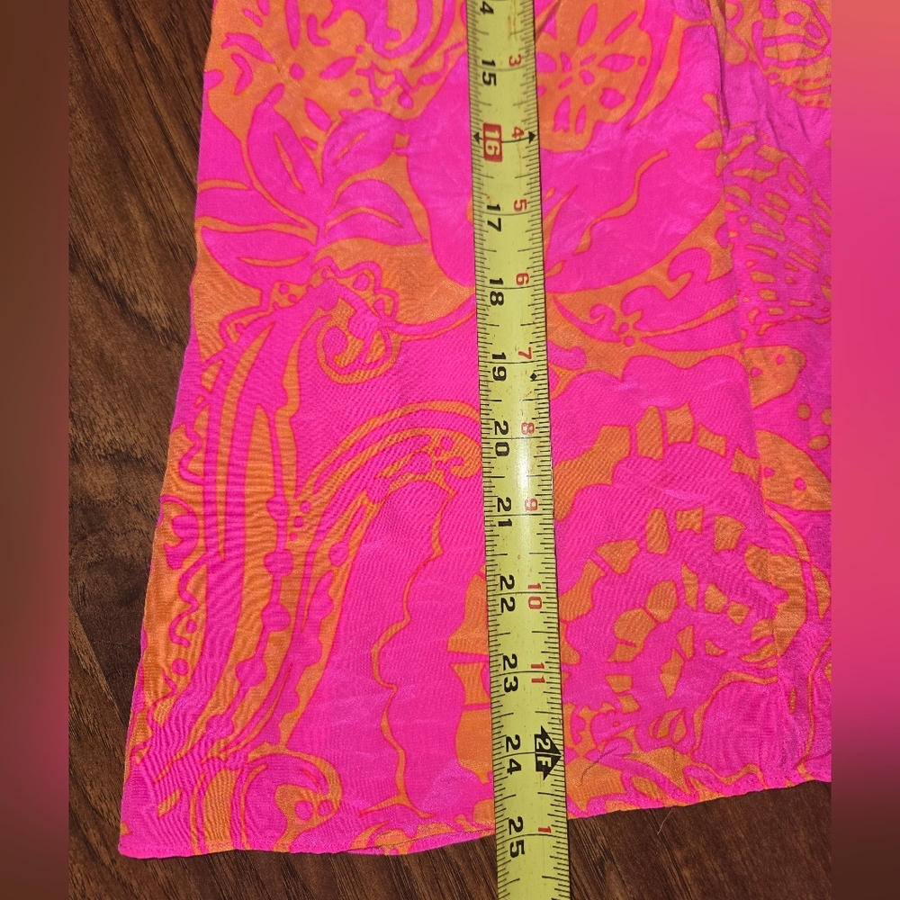 Lilly Pulitzer Medium Pop Pink Seaesta Finn Silk Top - Picture 5 of 7